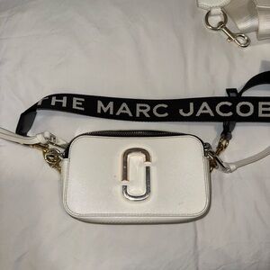 Marc Jacobs White Crossbody Bag with Black Strap